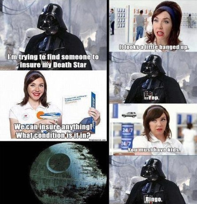Vader buying insurance for the Death Star