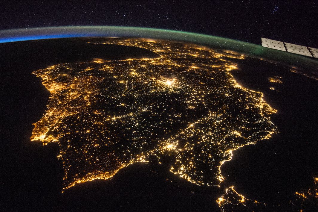 Iberian peninsula at night