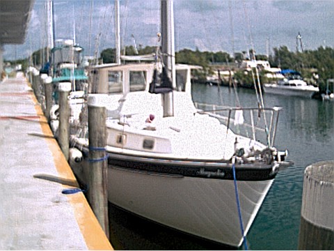 Magnolia docked in Marathon city marina