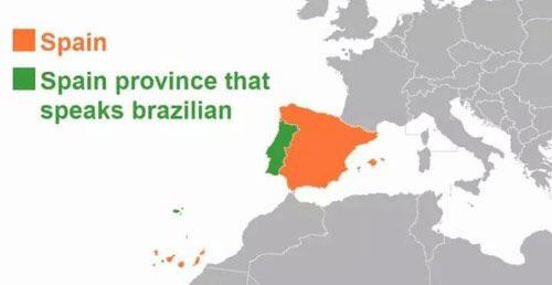 Funny map of Spain and Portugal