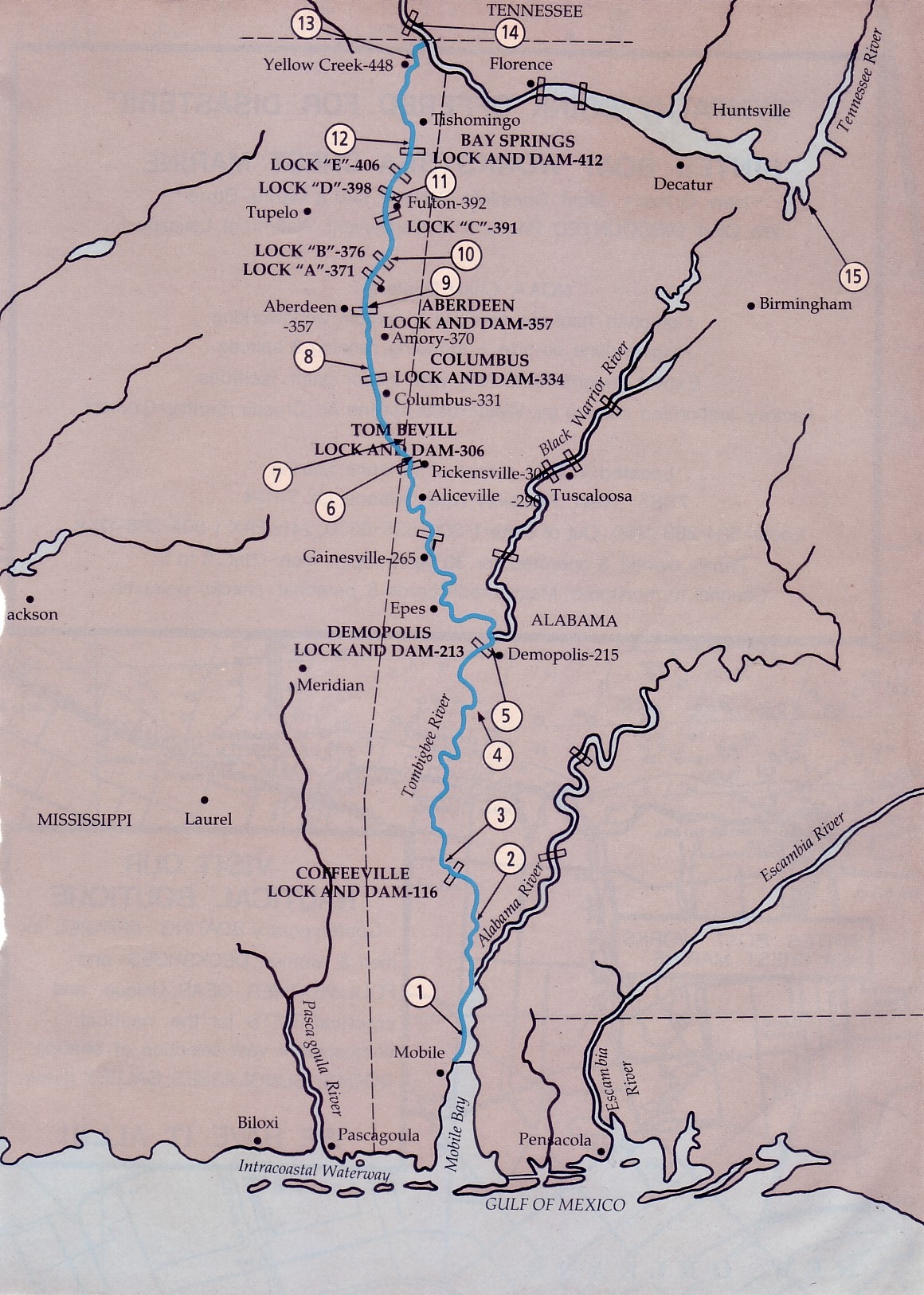 Tombigbee River Mileage Chart