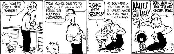 Calvin asks his Dad how babies are made