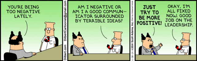 Dilbert try to be more positive