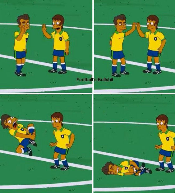 Football player fakes injury