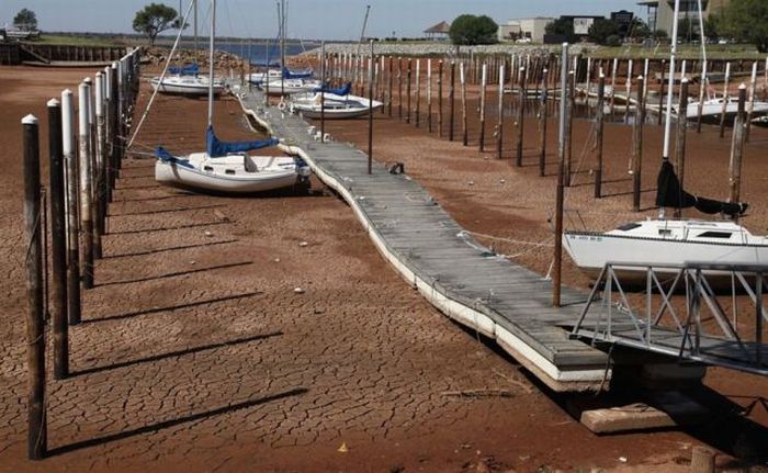 Marina with no water in it