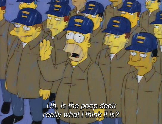 Homer Simpson asking about poop deck